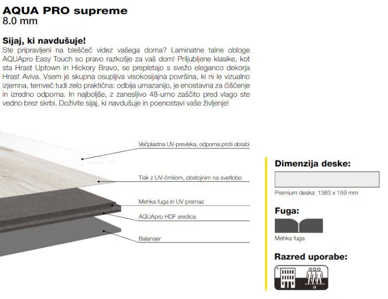 Laminat AQUA PRO supreme 8 mm